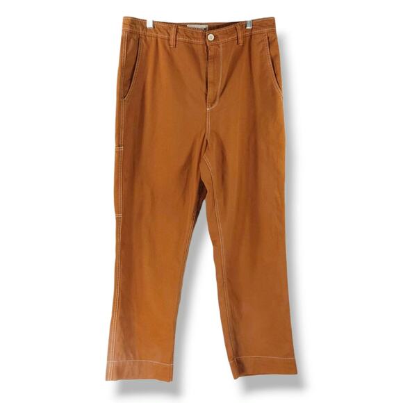 Gap Work-Force Carpenter Crop Pants 14 Summer Spice Brown Utility Canvas EUC - Picture 3 of 11